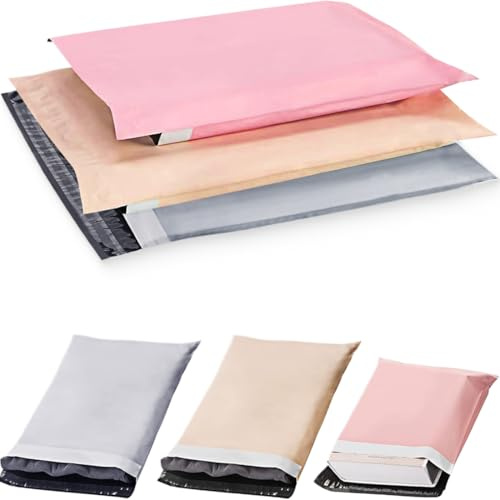 ZEPIQOR 30pcs Enveloppe Plastique, Sacs d'expédition Colorés, Pochette Envoie Colis étanches, Emballage Vinted Autocollants pour l'expédition de Vêtements et de Boîtes（3 Tailles）