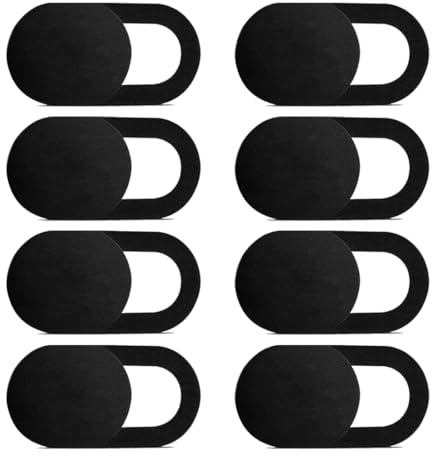 MEXRUMI 8 Pièces De Couverture De Webcam, Film De Couverture De Caméra Ultra-Mince Couverture De Caméra Pour Ordinateur Portable Webcam Slide Cover Protection De Webcam,Ordinateurs Portables(Noir)