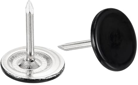 QUARKZMAN 120 stycken häftstift svart, 11 mm x 13 mm platt huvud anslagstavla nålar dekorativa möbelnaglar tumspik häftstift för dekorativa naglar, hem, kontor, vägghängning, möbler soffa