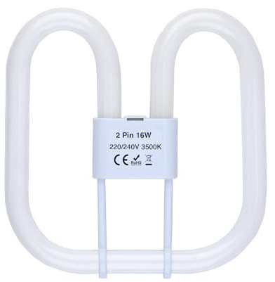 GR8 16W 2 Pin Light Bulbs, Compact Fluorescent Light, GR8 2D Square Bathroom Light Bulb, CFL Low Energy Ceiling Light Bulb, 2D Flat Butterfly Bulb for Flush Ceiling Lamp, Warm White 3500K, 960LM