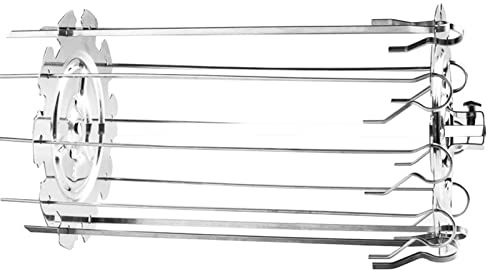 Jaula giratoria para barbacoa, pinchos, asador, pinchos, jaula de agujas con 10 pinchos, pinchos de carne y verduras, herramientas para barbacoa