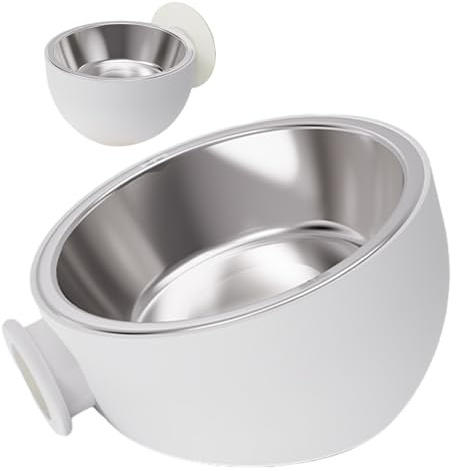 Gamelles magnétiques pour chien – Supports muraux en acier inoxydable anti-déversement pour nourriture pour animaux domestiques, support mural amovible, bol de nourriture surélevé pour chiot à montage