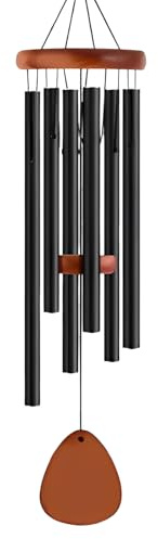 Aluminium Wind Chimes, 26in Windchimes for Garden Hanging Chimes 6 Aluminum Tubes Wind Chime for Garden Yard Home Outdoor (Black)