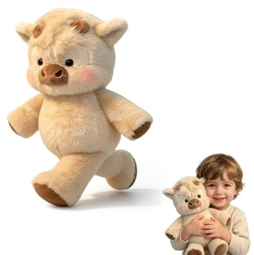 ZccwanSral 45cm Peluche Che Corre, Mucca Che Peluche, Running, Vitello Che Morbido Giocattolo, Cinghiale Che Corre Vitello per Ragazzi e Ragazze