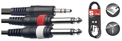 Stagg SYC3/MPS2P E 3 m Stereo Mini Jack/2x Jack Stereo Y Splitter Cable