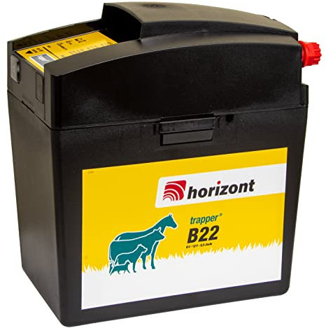 horizont Weidezaungerät 9V / 12V - trapper B22 - für Einsteiger & Hobby Tierhalter, Elektro Weidezaun, Weidezaun elektrisch, Elektrozaungerät, für kleine Zaunanlagen