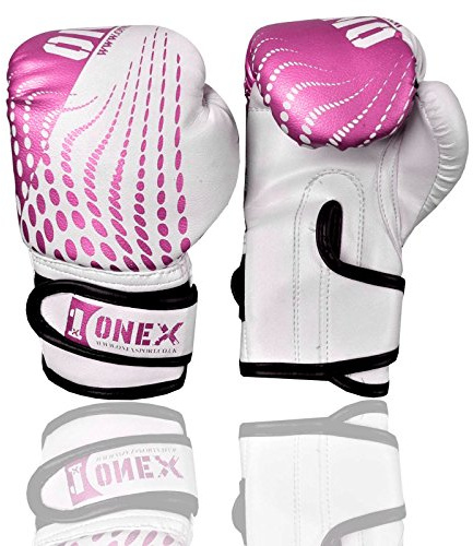 ONEX Kids Boxing Gloves 4oz – PU Leather Training Mitts for Boys & Girls Ages 3–10 – Glitter Finish, Cushioned Support for Muay Thai, MMA & Kickboxing