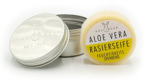 Metalldose mit Rasierseife Aloe Vera