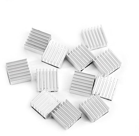 Akozon Aluminium Kühlkörper Kit 12pcs kleine Aluminium Kühlkörper Kit mit Kleber auf Rückseite 14x14x6mm
