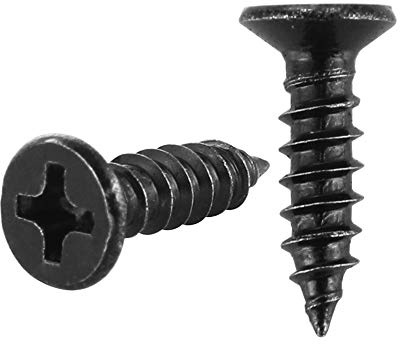 JQK #8 x 3/4 Black Screw, Flat Head Phillips Wood Screw 18-8 S/S Electroplating Black Stainless Steel, #8 x 3/4-Inch, 100-Piece, SB4220-P100