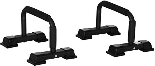 HOMCOM Dip Barren 2er Set Dip Station bis 120 kg belastbar Dip Stange Fitnessgeräte für Zuhause Parallettes Calisthenics Equipment für Krafttraining