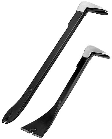 QWORK® 2 Pièces Pied de Biche - Acier Forgé - 21cm et 30cm - Outil de Démolition Forme Ergonomique
