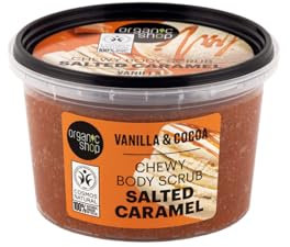 Organic Shop 250ml Body Scrub Salted Caramel Chewy Vanilla & Cocoa