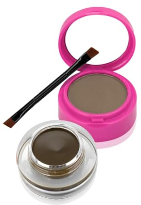 Juego de polvos para cejas - Set de maquillaje para cejas con sello 2 en 1 - Juego de moldeador de cejas compacto, resistente al agua, resistente al sudor, para mujeres y niñas Duqulle