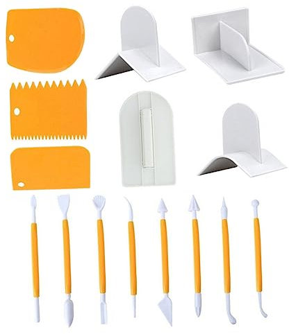 OUNONA 15pezzi Raschietto per Torte in Plastica di Lisciatore per Fondente e Raschietto per Intaglio Set di Utensili per Cottura di Torte
