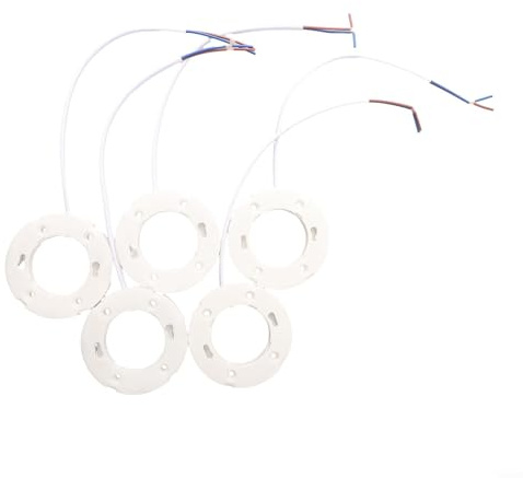 HomeVortex 5pcs GX53 Base Fitting Socket Holder With 25CM Fly Leads For LED Ceiling Cabinet Light Bulbs Under Counter Lighting Showcase Illumination Lamp Base