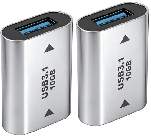 USB-C till USB-A 10 Gbit/s adapter | Dubbel USB 3.1 Gen 2 hona | Kompatibel med iPhone, MacBook, PC, kompatibel med Samsung | Snabb dataöverföring, laddning, ljud/video