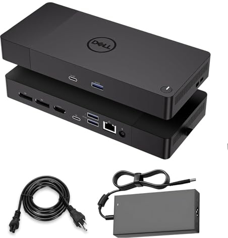 WD19S Dell Docking Station, USB-C/USB-A Dock WD19S, 130W Power Adapter + 90W Power Delivery, with FKA HDMI and DP Cable, Support Dual/Triple Monitor & 4K Displays, New - 3 Year Warranty