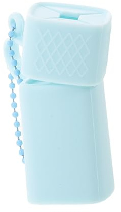 OATIPHO Custodia Portarossetto in Silicone Blu Portatile per Viaggio, Organizer Compatto per Cosmetici e Balsamo Labbra, per Borse e Utilizzo Quotidiano