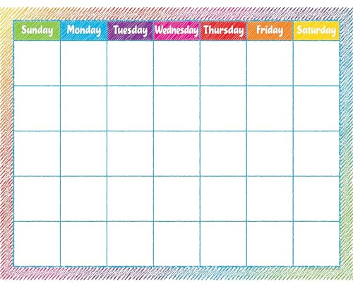 Teacher Created Resources Colorful Scribble Calendar Chart