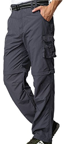 Jessie Kidden Mens Hiking Pants Convertible Quick Dry Lightweight Zip Off Outdoor Fishing Travel Safari Pants (225 Grey 40)