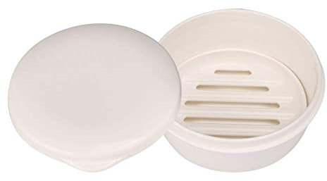Cikonielf Caja De Jabonera Compacta De Forma Redonda Soporte para Recipiente De Plato con Tapa De Placa De Drenaje para Baño De Cocina Viaje