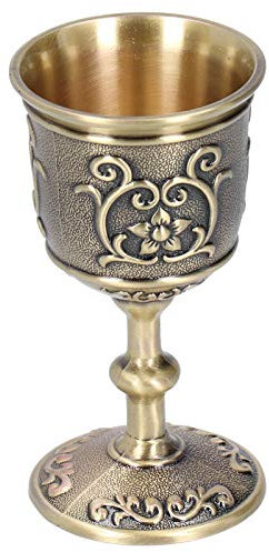 Garosa Copa de Vino de Bronce Vintage Cáliz Vintage en Relieve Cáliz Real Europeo Bebida de Whisky Copa en Relieve Copa(L)