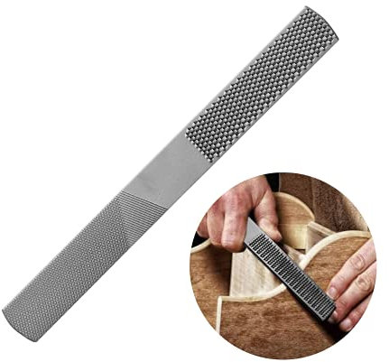 Escofina plana 4 en 1 media redonda, escofina de madera de acero al carbono, limas de mano para dar forma a madera de cuero de plástico de metal