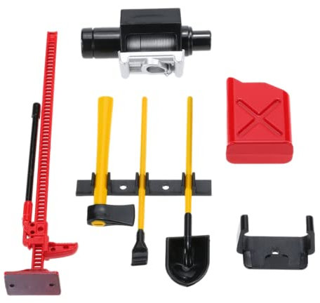 DollaTek 1Set Luggage Rack Winch Shovel Fuel Tank Ax Decoration for Rc Model Cars Spare Parts Simulation Climbing Car Scx10 D90