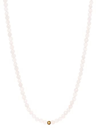 BERGERLIN Rosenquarz Halskette - rosa Kette - Gold - M-L