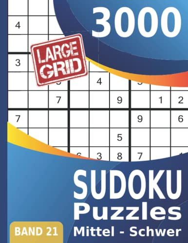 3000 Sudoku: Puzzles Mittel - Schwer | Großes Sudoku Buch für Erwachsene | Band 21