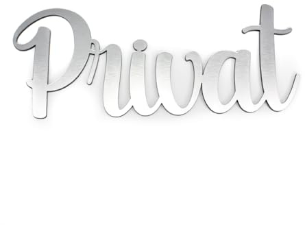 Dekolando Bokstäver PRIVAT silvergrå plast dörrskylt skylt självhäftande bokstäver väderbeständig dörrdekoration (privat)