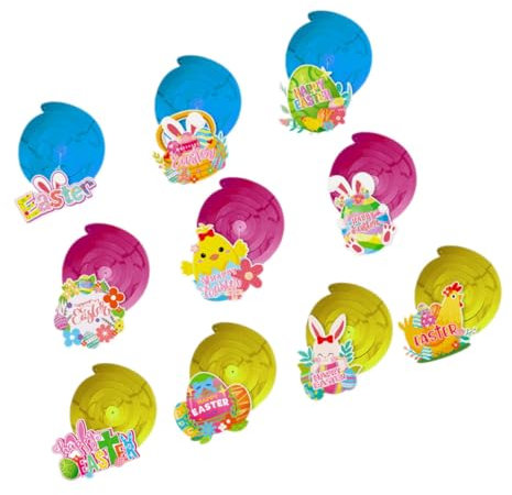 ABOOFAN 1 Satz Osterdekoration Osterparty-Dekoration Zum Kaninchen Hängende Wirbel Frohe Ostern Hängender Wirbel Osterfolien-hängewirbel Ostergirlandenbanner Papier Aufzug Fenster