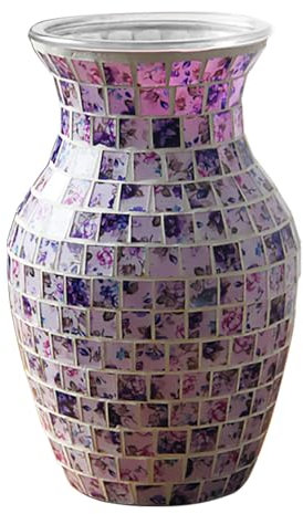 AiiBowy Jarrón de Cristal, jarrón de Cristal de Mosaico Hecho a Mano, jarrones Decorativos, jarrón Moderno para Oficina, salón, Cocina, decoración del hogar, decoración de Mesa, Dormitorio