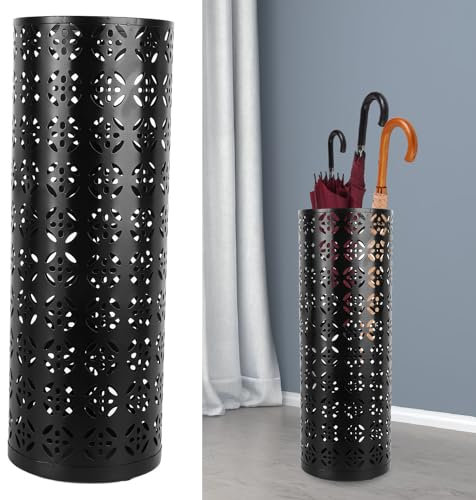 Jiawu Umbrella Stand Rack for Entryway, Freestanding Metal Umbrella Holder, Round Umbrella Organizer Bin for Long Short Umbrella, Walk Stick, Home Office Indoor (M)