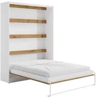 Vente-unique - Letto estraibile 160 x 200 cm Apertura verticale manuale Con LED Bianco e le - RAPILI