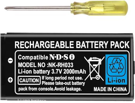 FLSTOR TWL-003 - Batería para Nintendo DSi, 2000 mAh, batería de iones de litio recargable para Nintendo DSi, consola de juegos NDSi, (no para Nintendo DSi XL, DS Lite, DSi LL)