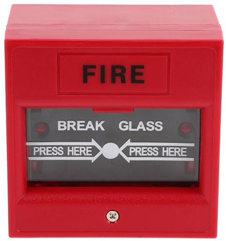HOMSFOU Brechen Sie den Alarmknopf ab Sperre Kontrolle Bausatz Panel Türalarme für die Haussicherheit schalten Glasbruchalarm für Unternehmen Aufbrechen der Haussicherheitstür Plastik rot