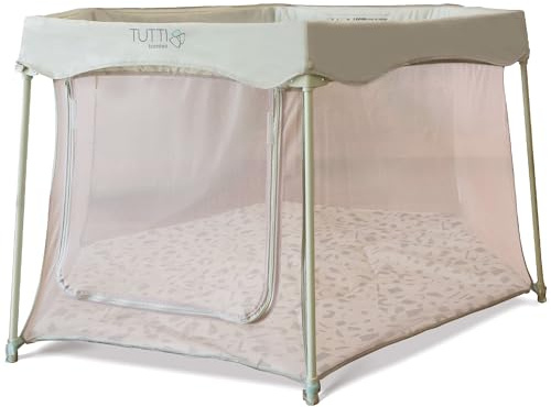 Tutti Bambini Baby Playpen - Foldable Playpen for Baby and Toddlers with Mesh Walls, Zip Door, Floor Mat & Travel Bag, 135 x 135 x 75 cm (Leaf) - NEW 2025 Version