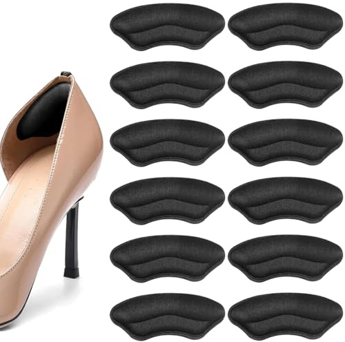 BDEPSTR 6 Paia Tallone Cuscino, Proteggi Tallone per Scarpe Uomo Donne Cuscinetti per Scarpe, Scarpe larghe e troppo grandi Cuscini per Tallone Self Adhesives for Foot Care-A