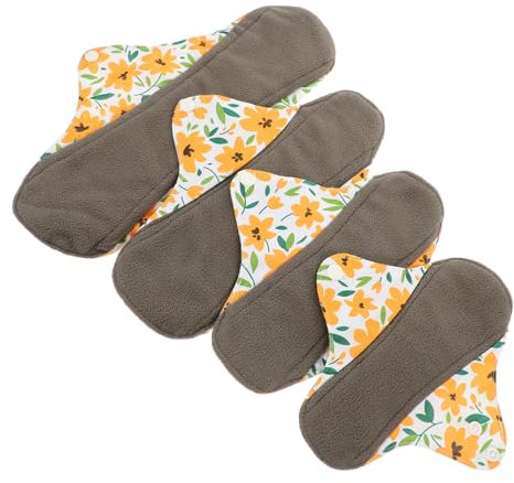 SAFIGLE Compresas Sanitarias De Algodón Lavables Para Lactancia 4 Unidades Para Adultos De Tela Para Mujeres Compresas Menstruales Femeninas Compresas Para Incontinencia De Fibra