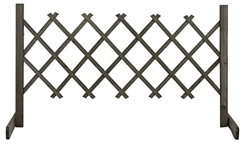 Nqyjm - Paneles de valla decorativa, valla de celosía de jardín gris, 120 x 60 cm, madera de abeto, barrera para mascotas para exterior, patio, terraza