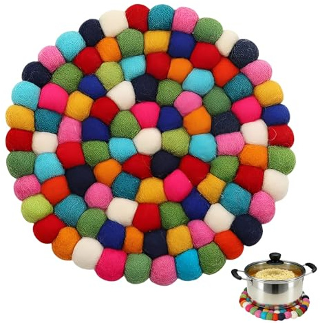 BAUCH Sottobicchiere in Feltro Rotondo 20cm, Sottobicchiere Feltro Colorato, Salvapentola Artigianale per Tazze & Pentole