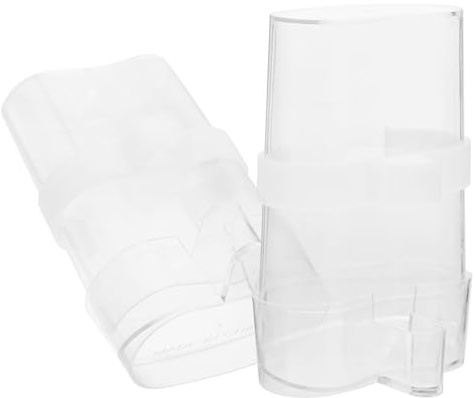 jojofuny Comedero Automático para Pájaros 2 Unidades Grande de Plástico Transparente, Alimentador Portátil para Loros y Cacatúas en Jaula, Dispensador de Agua y Comida para Aves Domésticas