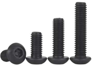 10 piezas tornillos hexagonales de cabeza semicircular ennegrecidos de grado 12.9, M8, 10 piezas, M8x65