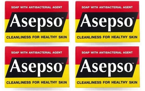 4x Asepso Soap with Antibacterial Agent Cleanliness for Healthy Skin Original Made in Thailand
