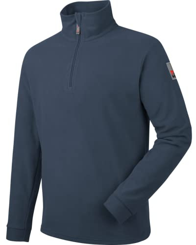 WÜRTH MODYF Fleecetroyer Luca – Atmungsaktiver Fleece Pullover mit Stehkragen und Viertel-Reißverschluss – perfekt für Handwerk, Werkstatt, Arbeiten im Freien, blau – Größe L
