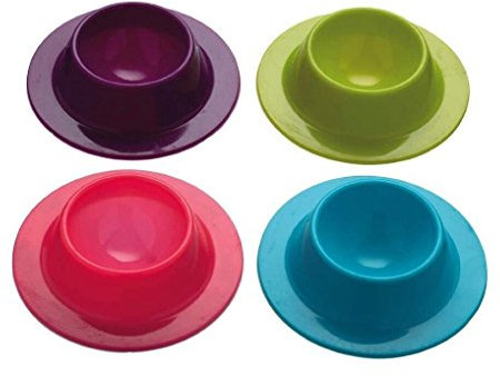 PULABO 4 Pcs Silicone Coquetiers En Design Moderne Supports Set Servant Cuisine Oeufs Bouillies Petit Déjeuner Couleur Aléatoire de Haute Qualité durable