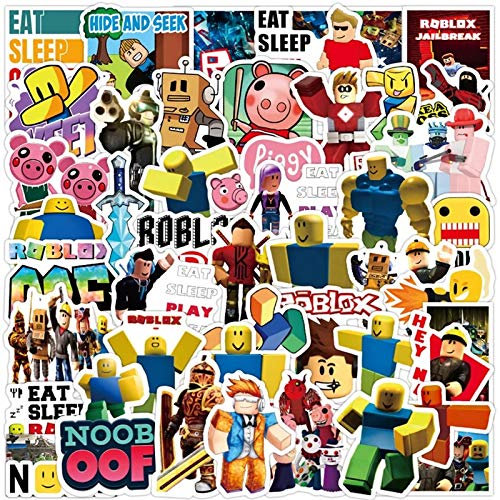 Roblox Stickers Decals Water Resistant For Laptops, Phones, Phone Case, Consoles, Walls, Luggage Case, Books, Adopt Me, Obby(50 Stickers)