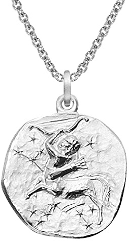 trendor Sternzeichen Schütze Ø 20 mm und Halskette 925 Silber Tierkreiszeichen Anhänger für Damen oder Herren, zauberhafte Sternzeichenkette 51610-12-50 50 cm